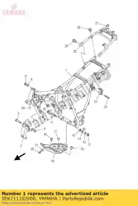 Yamaha 5EK211102000 frame comp. - Bottom side