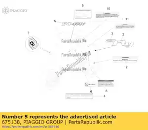 Piaggio Group 675138 tabliczka znamionowa 