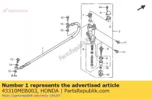 honda 43310MEB003 hose comp., rr. brake - Bottom side