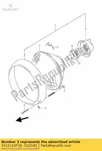 Suzuki 3512110F30 unidade de lâmpada - Lado inferior