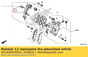 honda 45190MEN006 beugel sub ass., l. fr. remklauw - Onderkant