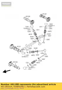 Kawasaki 49118S014 árbol de levas-comp, rea de admisión - Lado inferior