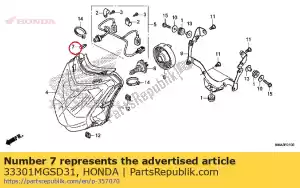 honda 33301MGSD31 lâmpada, base em cunha (t10 12v 5w) - Lado inferior