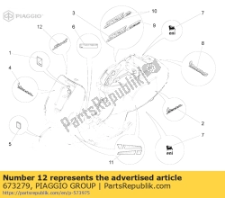 Aprilia 673279, Etykieta ?sport?, OEM: Aprilia 673279