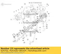 624702, Piaggio Group, Passende steunbeugel vespa gt gtv zapm459l zapma3302 zapma39l 125 250 300 2006 2007 2016 2017, Nieuw