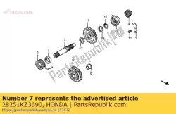 Here you can order the spindle, kick starter from Honda, with part number 28251KZ3690: