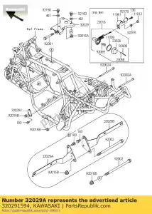 Kawasaki 320291594 bracket-engine,lh - Bottom side