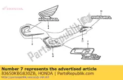 Aquí puede pedir marque la cubierta lateral t2 de Honda , con el número de pieza 83650KBG830ZB: