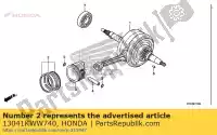 13041KWW740, Honda, jeu de segments, piston (0,75) ( honda crf  f nhx110wh crf110f 110 , Nouveau