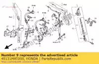 45131MAT000, Honda, tubo, junta de freno secundario honda cbr super blackbird xx cbr1100xx 1100 , Nuevo