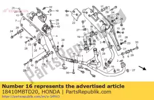 Honda 18410MBTD20 muffler comp., l. - Bottom side