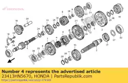 Here you can order the collar,spline from Honda, with part number 23413HN5670: