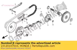 Here you can order the guide b, drive chain from Honda, with part number 23120147010: