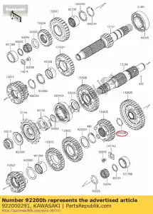 Kawasaki 922000291 washer,20.2x25.0x0.5 - Bottom side