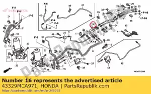Honda 43329MCA971 sous-flexible e, frein - La partie au fond