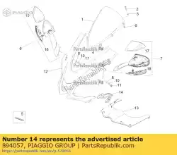 Ici, vous pouvez commander le couvre-phares auprès de Piaggio Group , avec le numéro de pièce 894057: