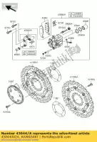 430440024, Kawasaki, holder-comp-caliper, fr, l zr750 kawasaki z 750 800 2007 2008 2009 2010 2011 2012 2013 2014 2016, Nuovo