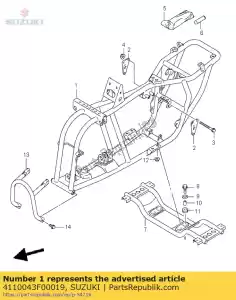 suzuki 4110043F00019 frame comp - Il fondo