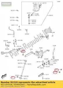 kawasaki 92210Y028 porca, 8mm kvf300ccf - Lado inferior