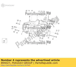 Piaggio Group 894027 alfinete - Lado inferior