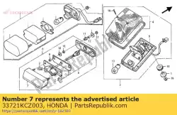 Here you can order the cover comp., license light from Honda, with part number 33721KCZ003: