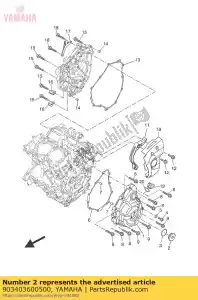 yamaha 903403600500 plugue, parafuso reto - Lado inferior
