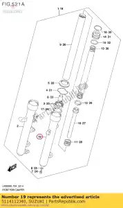 Suzuki 5114112J40 tubo, externo, l - Lado inferior