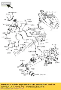 kawasaki 430950417 freno de manguera, pinza fr er650d9f - Lado inferior