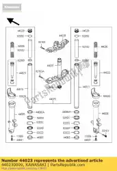 Ici, vous pouvez commander le fourchette-de-cylindre-zr750-j1h auprès de Kawasaki , avec le numéro de pièce 440230009: