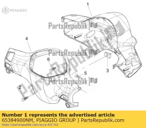 Piaggio Group 65384900NM stuur voorkant - Onderkant