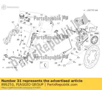 896253, Piaggio Group, hoofdremcilinder achter aprilia  dorsoduro zd4tv000, zd4tv001, zd4tva00, zd4tva01, zd4tvc00,  750 1200 2010 2011 2012 2013 2016, Nieuw