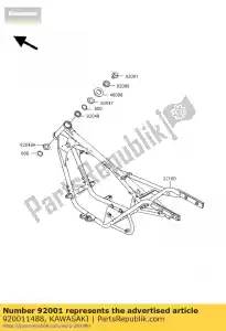 kawasaki 920011488 tornillo, bridado, 16x22 z440-h1 - Lado inferior