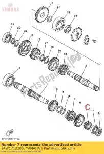 yamaha 24W1712100 gear, 2nd pinion - Bottom side