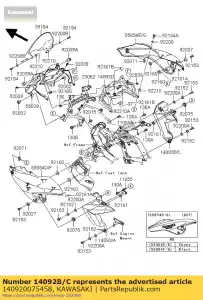 Kawasaki 140920075458 copertura, radiatore, rh, p.silv - Il fondo