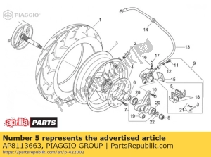 aprilia AP8113663 pastilhas de freio - Lado inferior