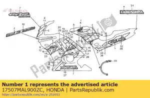 Honda 17507MAL900ZC striscia a, r * tipo6 * - Il fondo