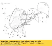 62217940M5, Piaggio Group, caja superior delantera pintada     , Nuevo
