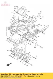 yamaha 901110615100 bolt,hex. socket button - Bottom side