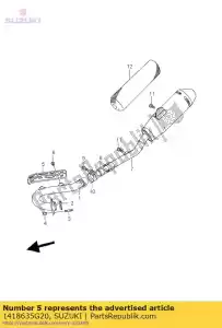 Suzuki 1418635G20 couvercle, échappement p - La partie au fond