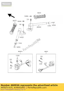 Kawasaki 460031420 poignée, rh - La partie au fond