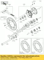 420411428, Kawasaki, pignon-moyeu, 51t kawasaki kx  m f klx r e k kdx h es g kdx200 klx250r kx125 klx300r kx250 kx450f klx450r kx250f klx450 kx450 kx250x kx450x 125 450 300 250 200 , Nouveau