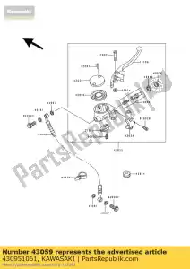 Kawasaki 430951061 hose-brake, fr - Bottom side