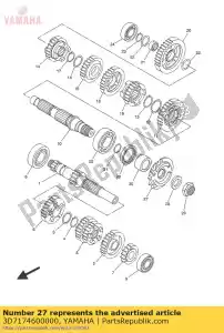 yamaha 3D7174600000 tandwiel, aandrijving - Onderkant