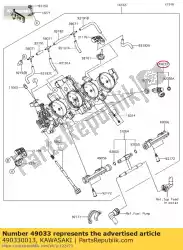 Here you can order the nozzle-injection from Kawasaki, with part number 490330013: