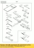 921101144, Kawasaki, gereedschapsleutel, haak ksf250-a2 kawasaki d er-6f er-6n kle klx klz z zr zrx 125 250 650 750 1000 1100 1200 1993 1994 1997 1998 1999 2000 2001 2002 2003 2004 2005 2006 2007 2008 2009 2010 2011 2012 2013 2014, Nieuw