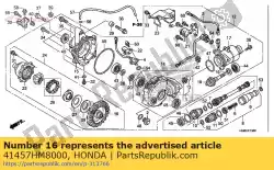 Aquí puede pedir cuña j, piñón (2. 18) de Honda , con el número de pieza 41457HM8000: