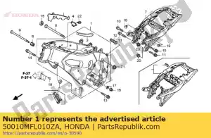 honda 50010MFL010ZA conjunto de corpo, estrutura * nh461m * (nh461m haste metálica preta) - Lado inferior