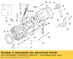 Qui puoi ordinare guida della valvola di aspirazione da Piaggio Group , con numero parte GU14036860: