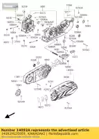 14092Y025959, Kawasaki, cubrir, lh, f.marron kawasaki ninja ex krt edition b j  special a j300 abs 300 , Nuevo