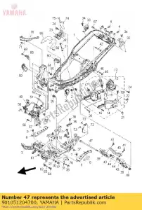 yamaha 901051204700 bullone, flangia - Il fondo